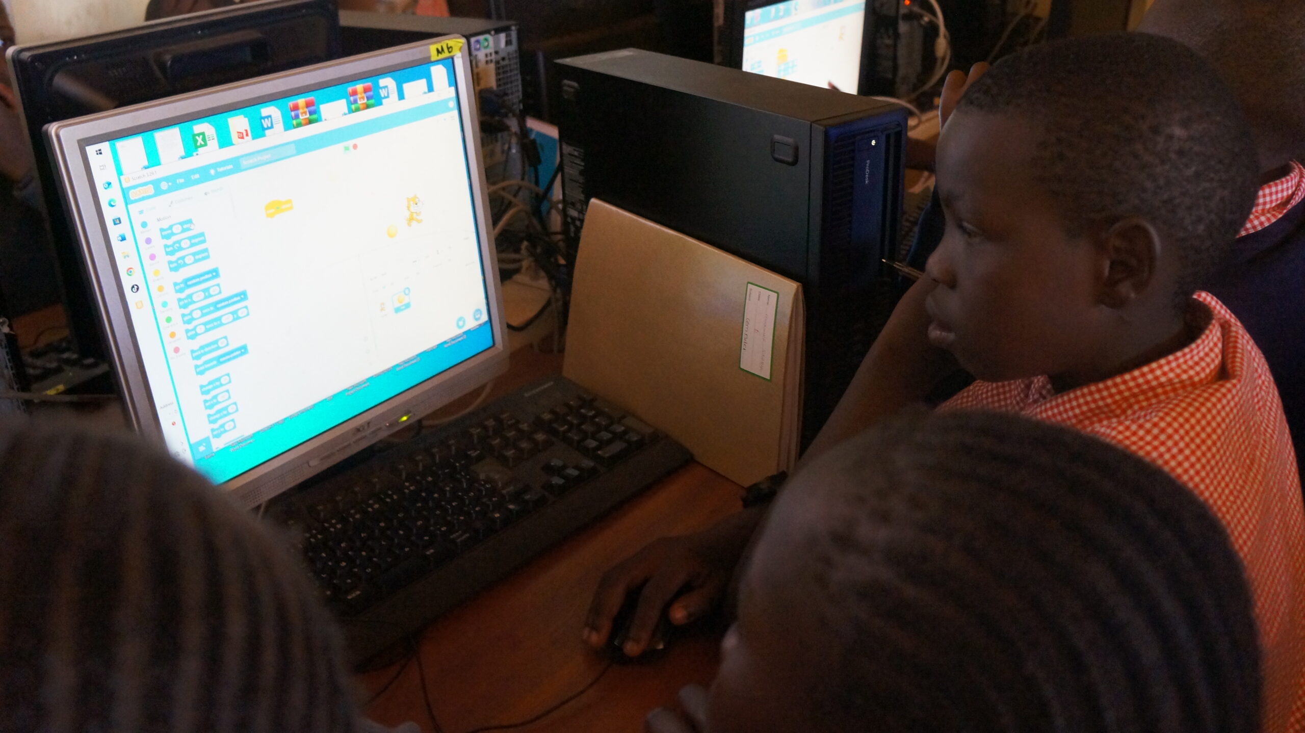 pupils coding using computer